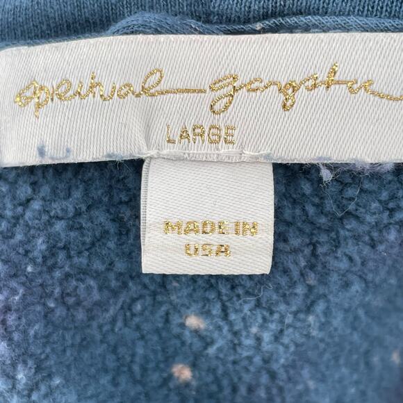 Spiritual Gangster Galaxy Tie Dye Stella Rocker Cropped Hoodie Wildberry Blue L - Picture 7 of 9